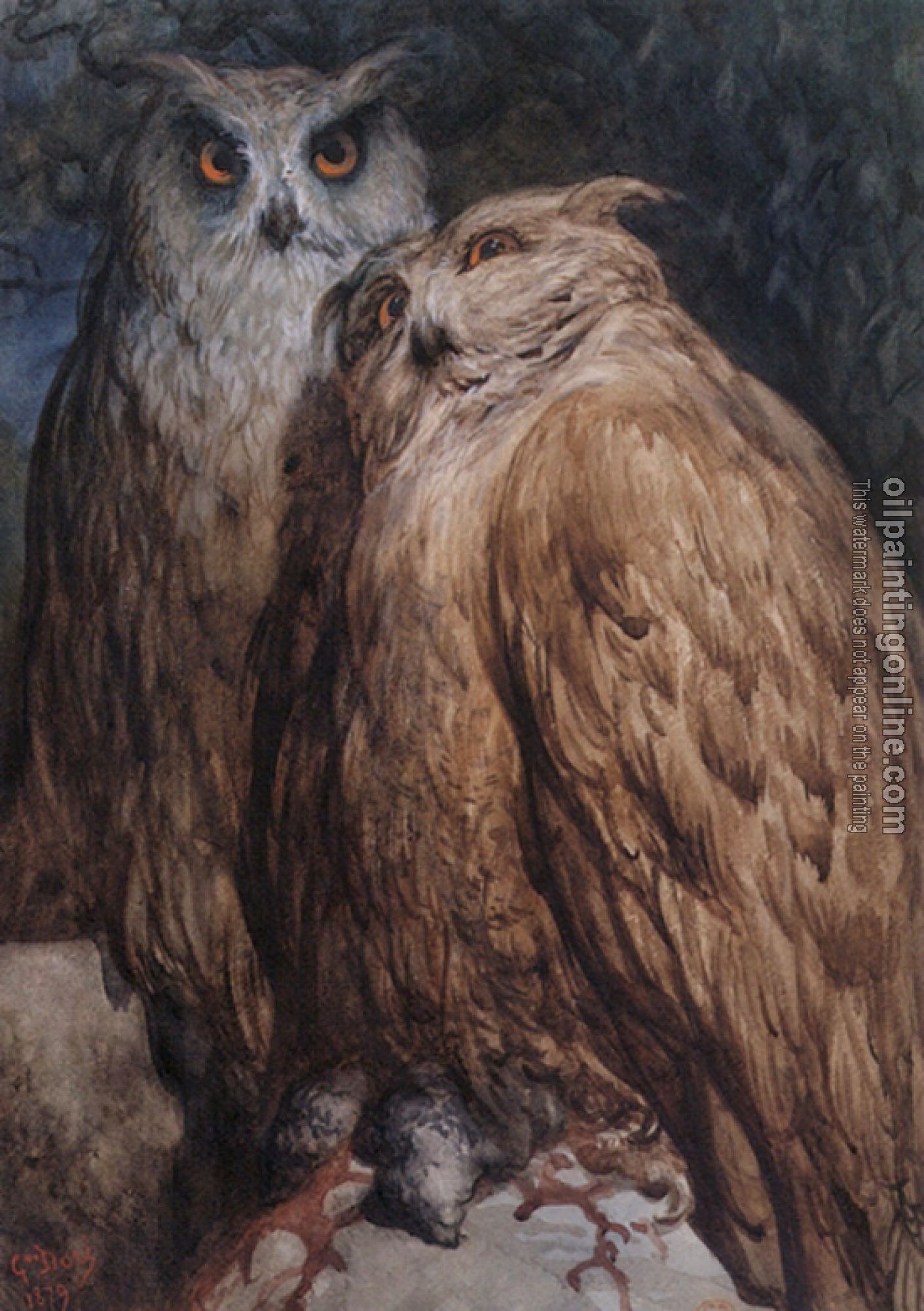 Paul Gustave Dore - Two Owls